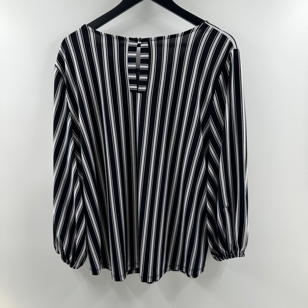 Adrianna Papell Black and White Long Sleeve Top Size XL Business Casual - Picture 6 of 6